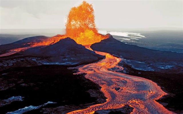 Mapa de volcanes en erupción