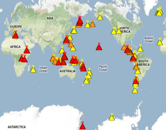 Mapa De Volcanes En El Mundo