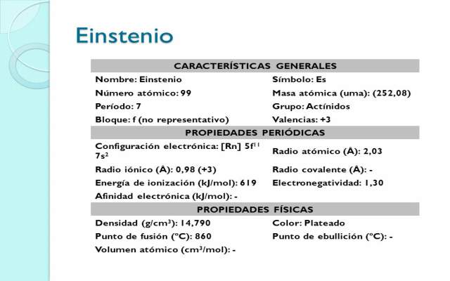 Características del Einstenio